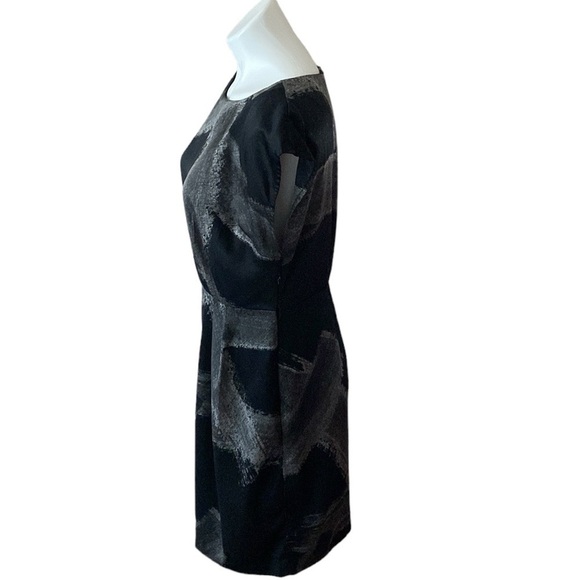Mossimo Black and Silver Knee Length Brushstroke Cap Sleeved Dress - Picture 2 of 5